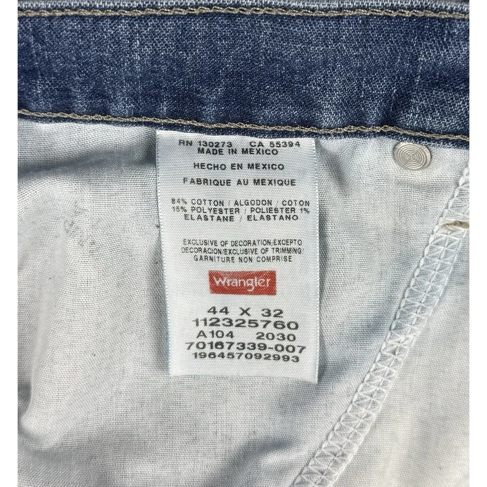 Wrangler Carpenter Jeans Mens 44x32 Blue Denim Workwear Utility Hammer Loop